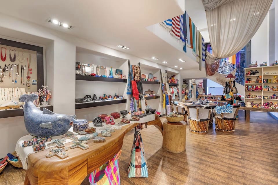Browse local crafts and colorful finds without leaving the property.