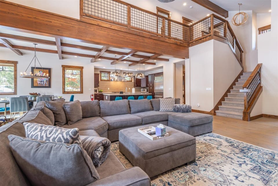 This massive sectional couch has enough room for everyone.