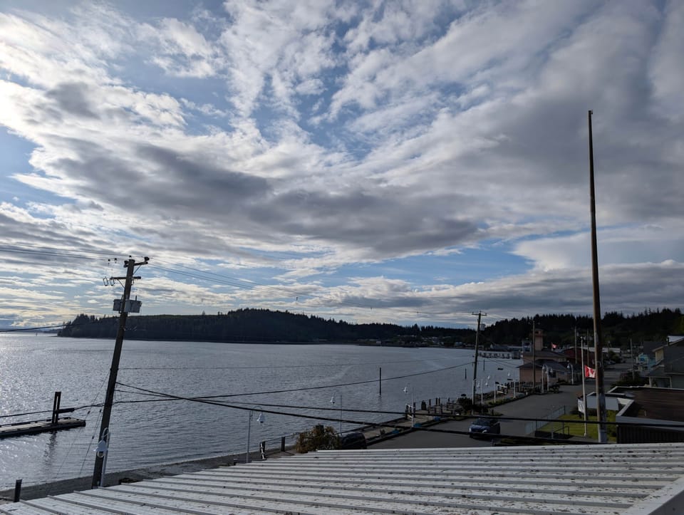A View to the Hospital Area and Downtown Alert Bay.