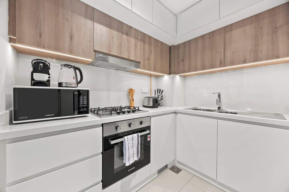 Brew, toast, and cook to your heart's content in our fully equipped kitchen, featuring a Nespresso machine, microwave, full-size fridge, toaster, kettle and all the essentials.