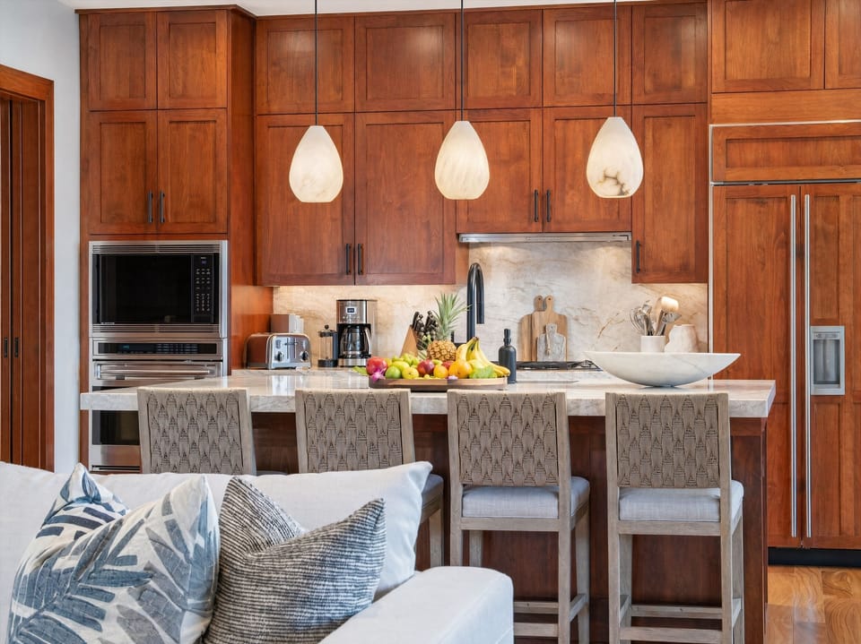 1502 Gourmet Kitchen with Seating | Convenient to Dining and Living Areas