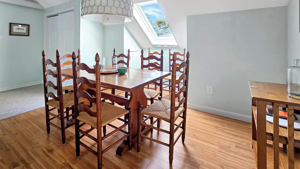 Dining area is on the second floor adjacent to the kitchen