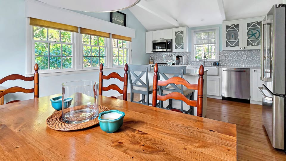 Dining area opens to the kitchen