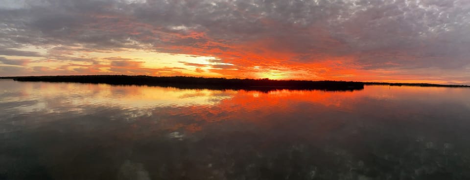 Sunset right out the mouth of the Weeki Wachee River near Bayport Pier. 