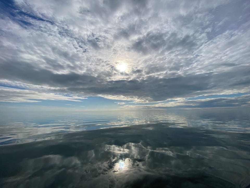 A beautiful calm day out off the Bayport channel in the Gulf. 