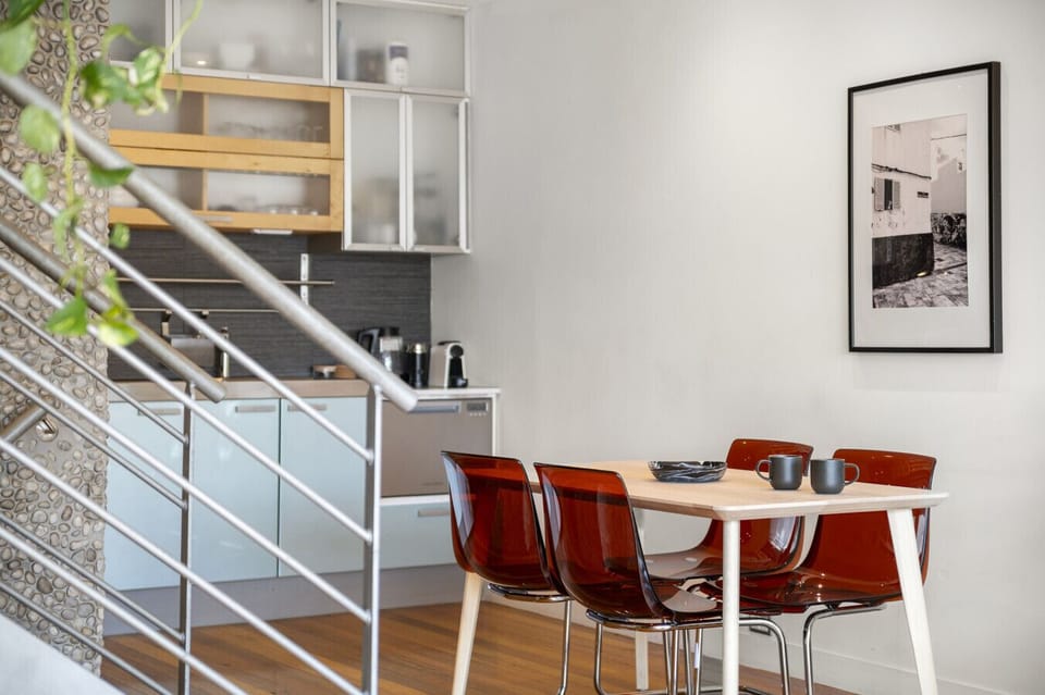 Enjoy a meal in the funky dining area