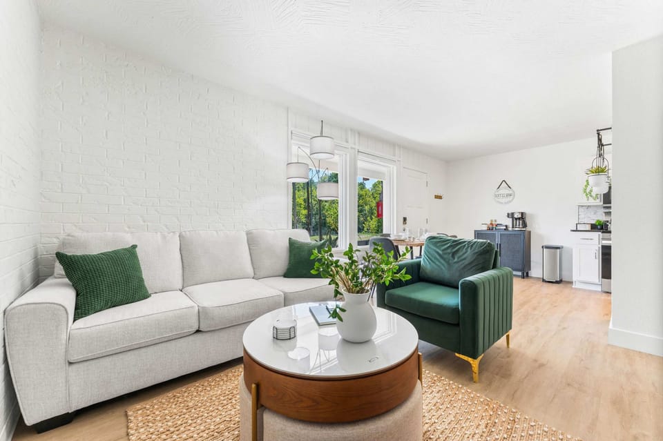 Curl up in the serene living room & stream your favorites on the smart TV​