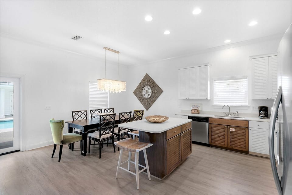Stainless kitchen appliances with granite counter. Ready for the family cook!