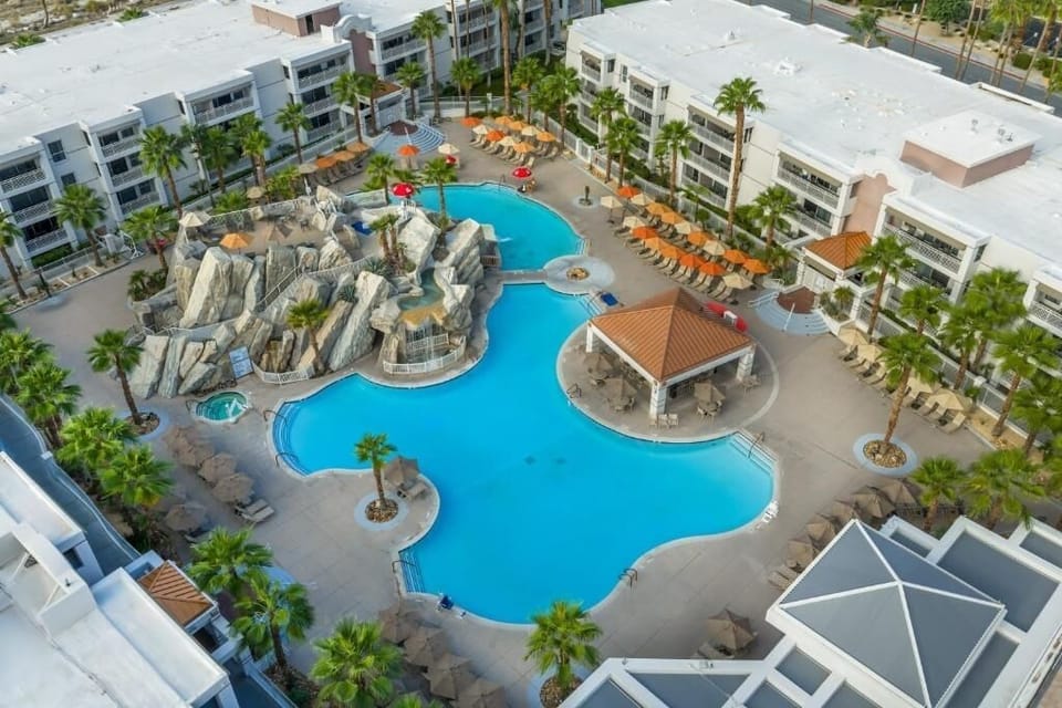 Aerial view of the pool