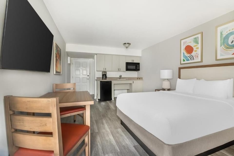 Stretch out in an airy suite with easy kitchenette access.