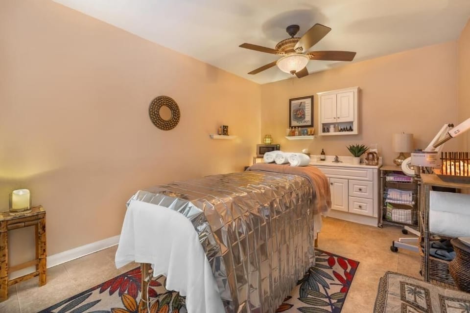 Melt into calm with a soothing massage in a serene room.