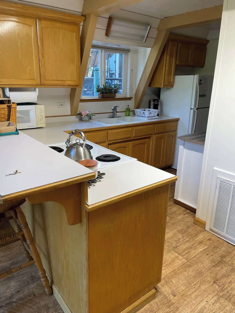 Kitchen with new fridge in 2026.