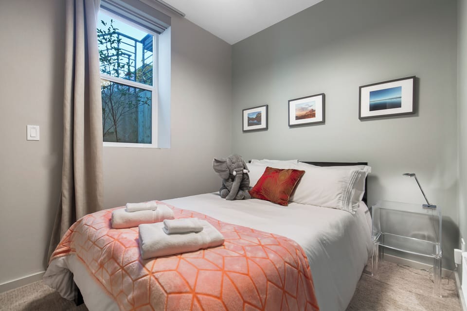 Serene and comfortable bedroom.