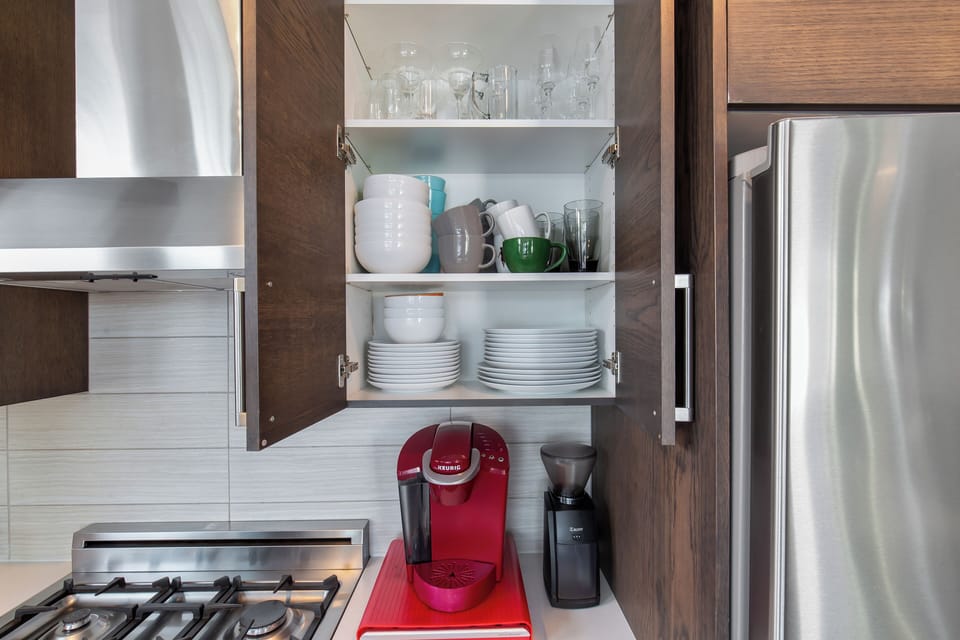 Well-equipped kitchen area.