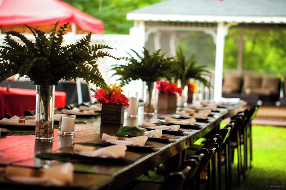 Outdoor banquet area