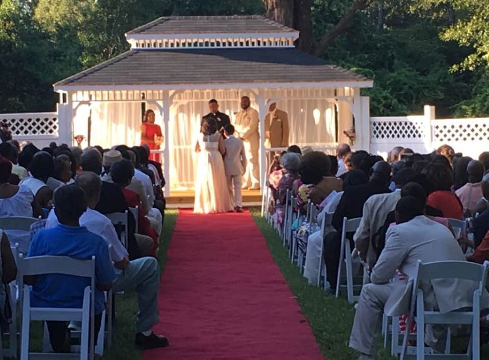 Outdoor banquet area