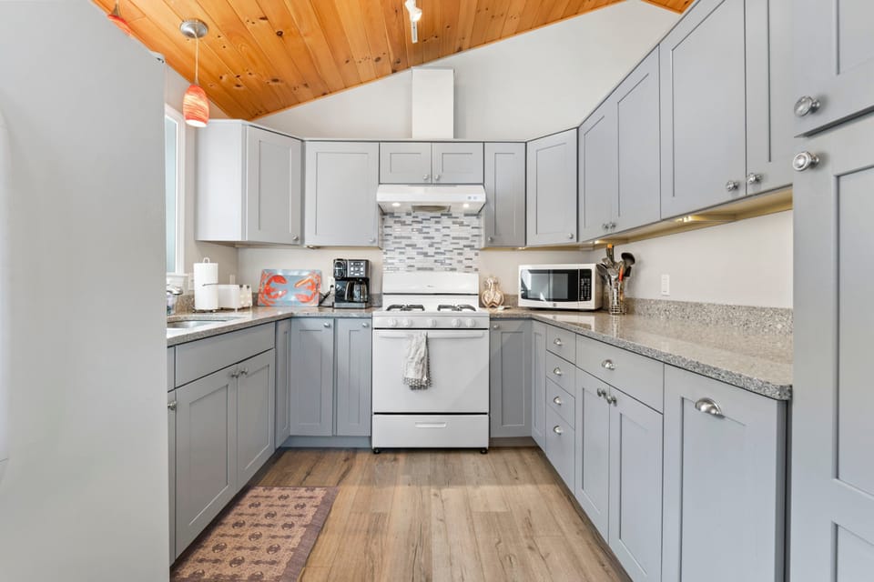 Another view of kitchen modern amenities.