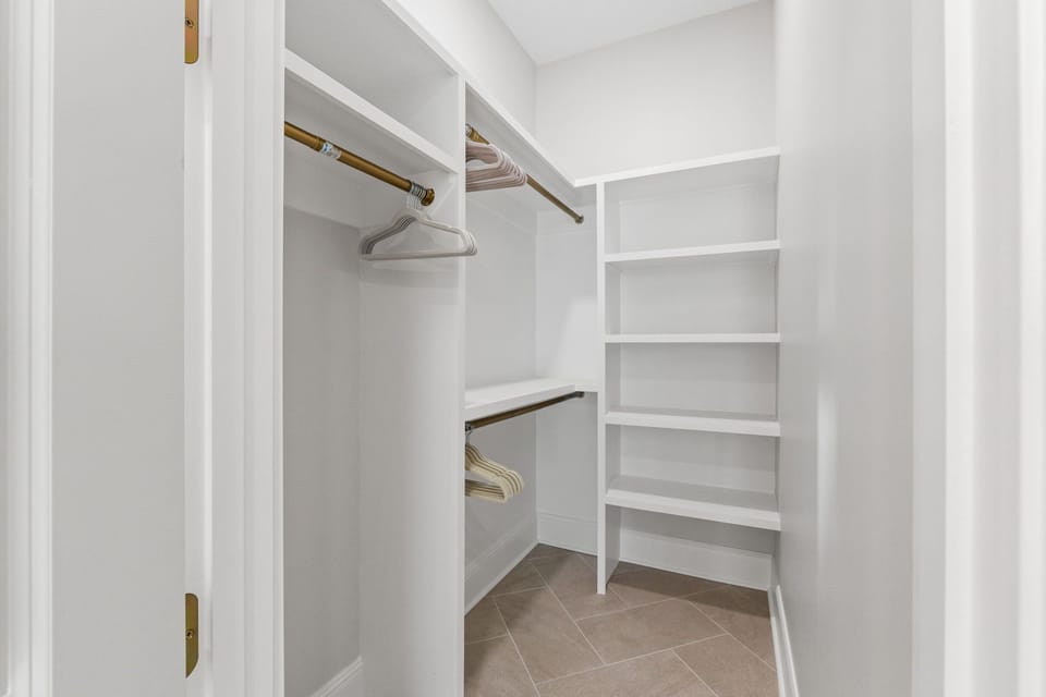 A large walk‑in closet provides ample storage for longer stays and organized unpacking.