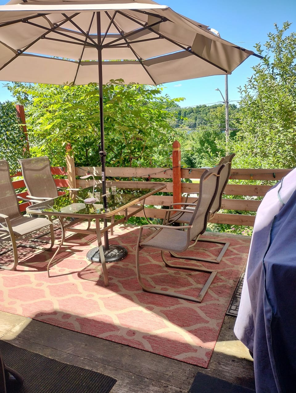 Sit and enjoy the sunset on your private deck and there is a fire pit area 