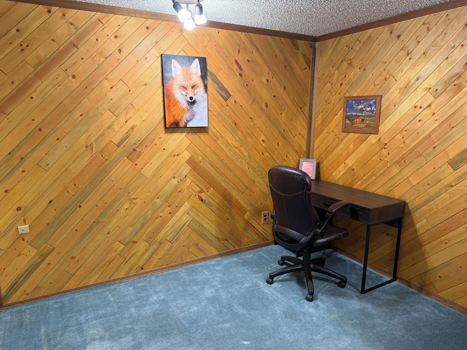 Downstairs work area.