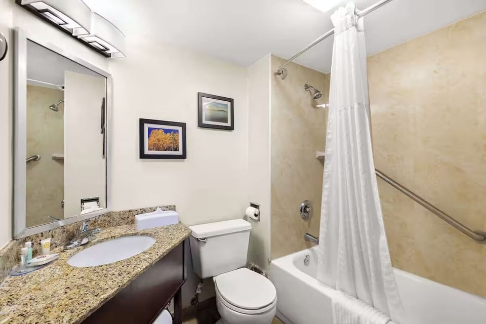 Refresh in a clean, bright bath with tub-shower combo.