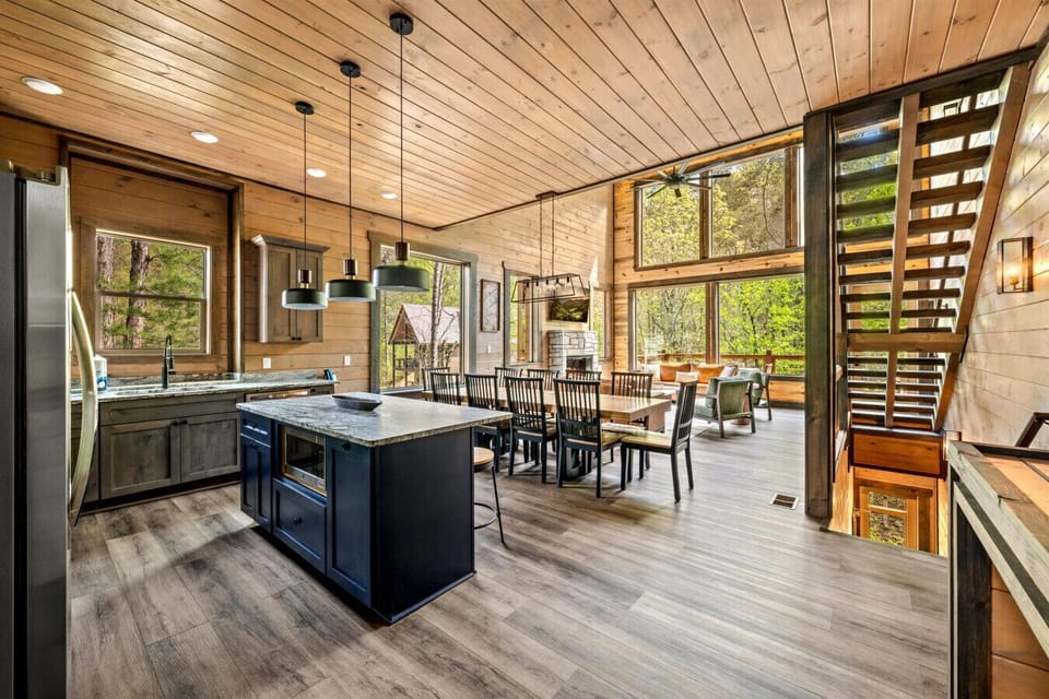 With room for everyone to spread out this inviting great room creates the perfect setting for connection relaxation and mountain memories.