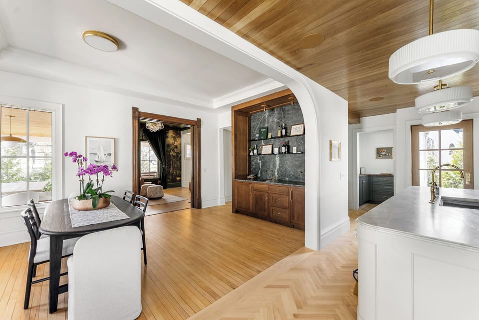 Dining area featuring wet bar