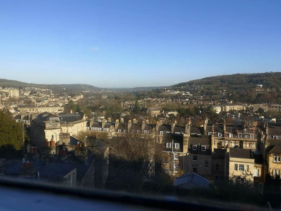 View from the living room and bedroom