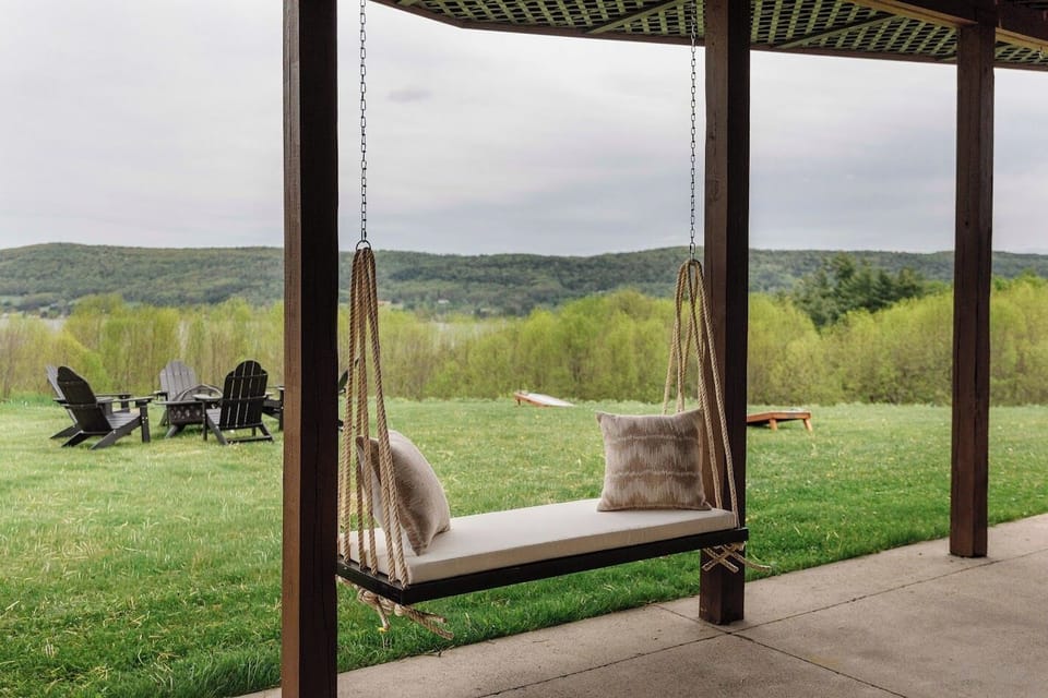 Swing away the day watching the games and enjoying the view.