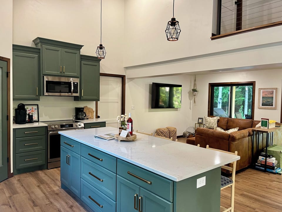 Full kitchen, completely stocked with everything you may need to enjoy your time