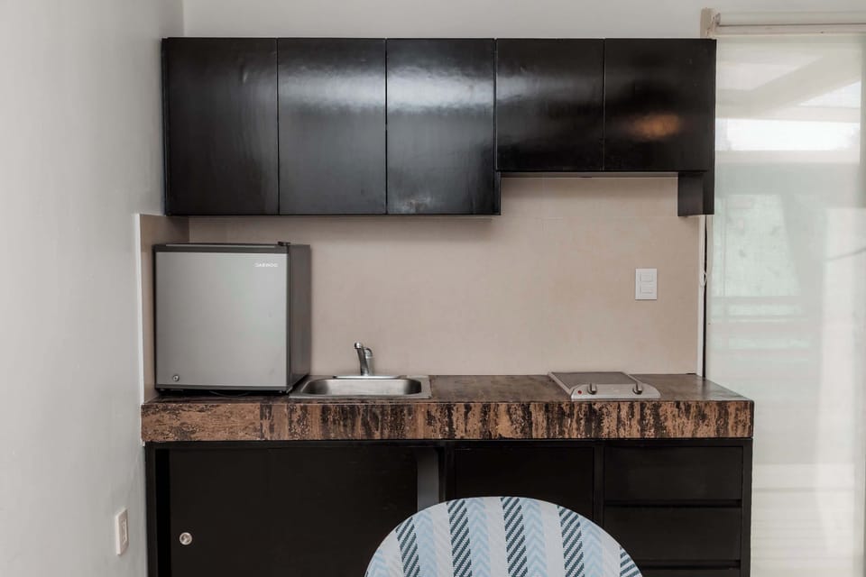 Cocineta con parilla eléctrica y mini bar 