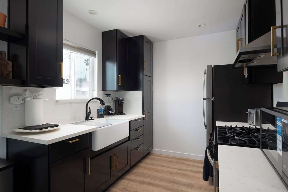 Compact, functional kitchen designed for easy meal prep.