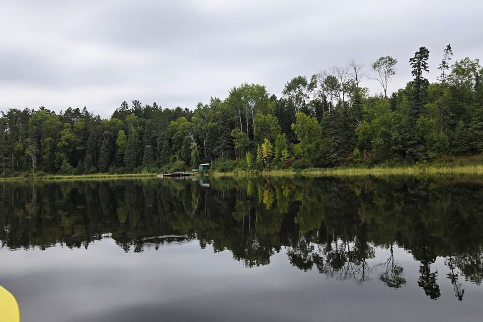 Look back to the dock from Canoe