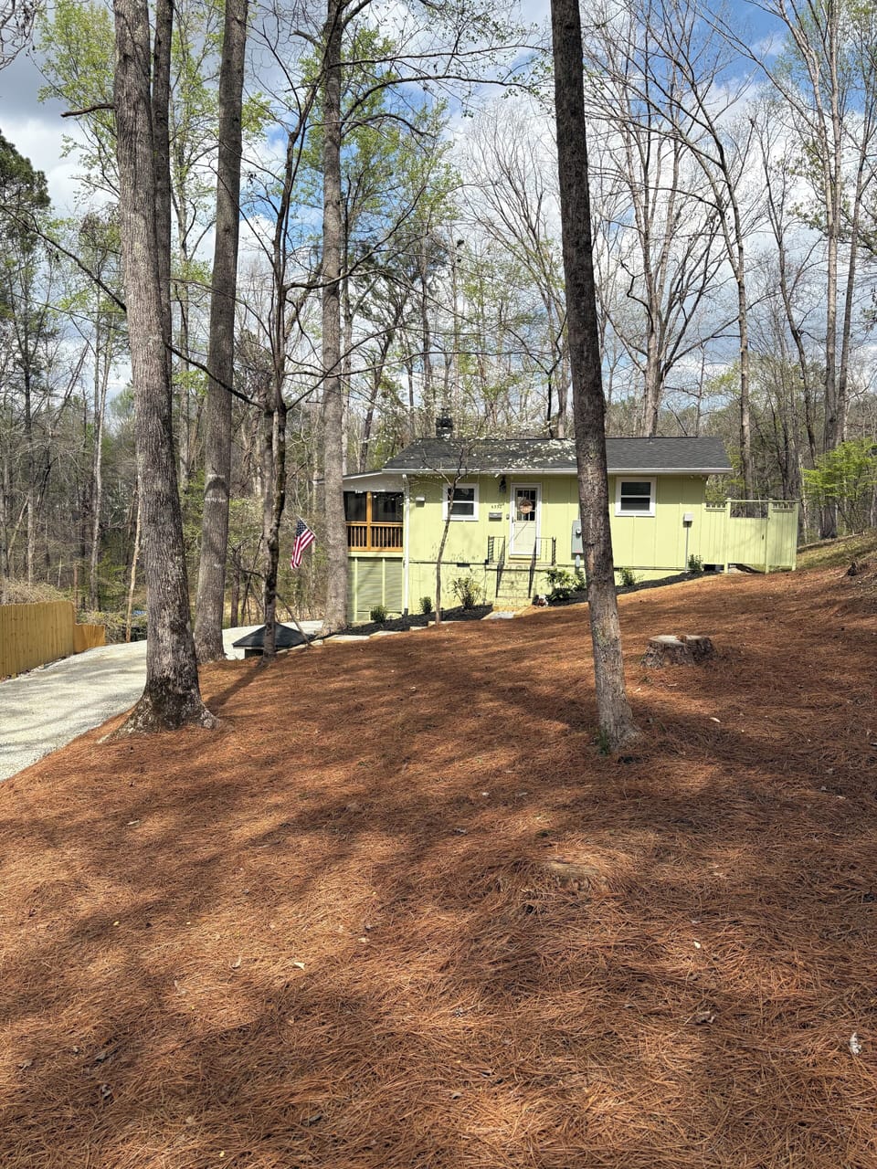 Front of house. Driveway long enough for trailered boats
