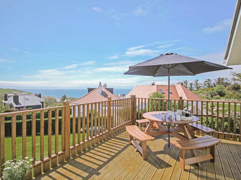 Magnificent views from the raised terrace | Cedar Lodge, Portpatrick