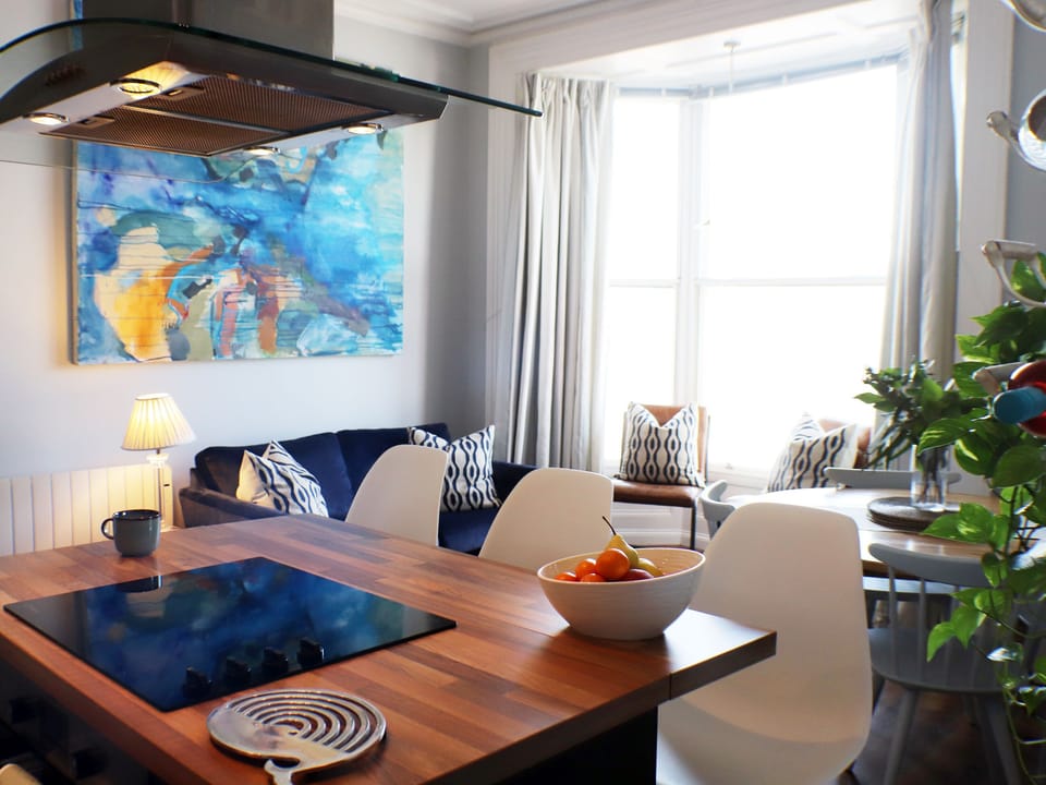 Open plan living space | Seaside Apartment - Awel Y Mor, Aberystwyth