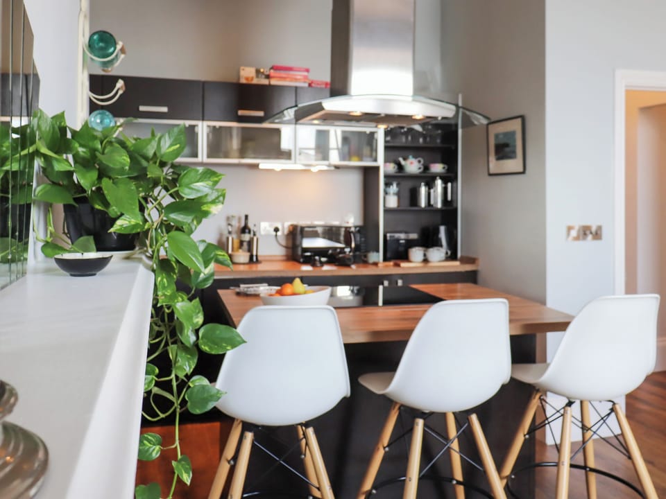 Open plan living space | Seaside Apartment - Awel Y Mor, Aberystwyth