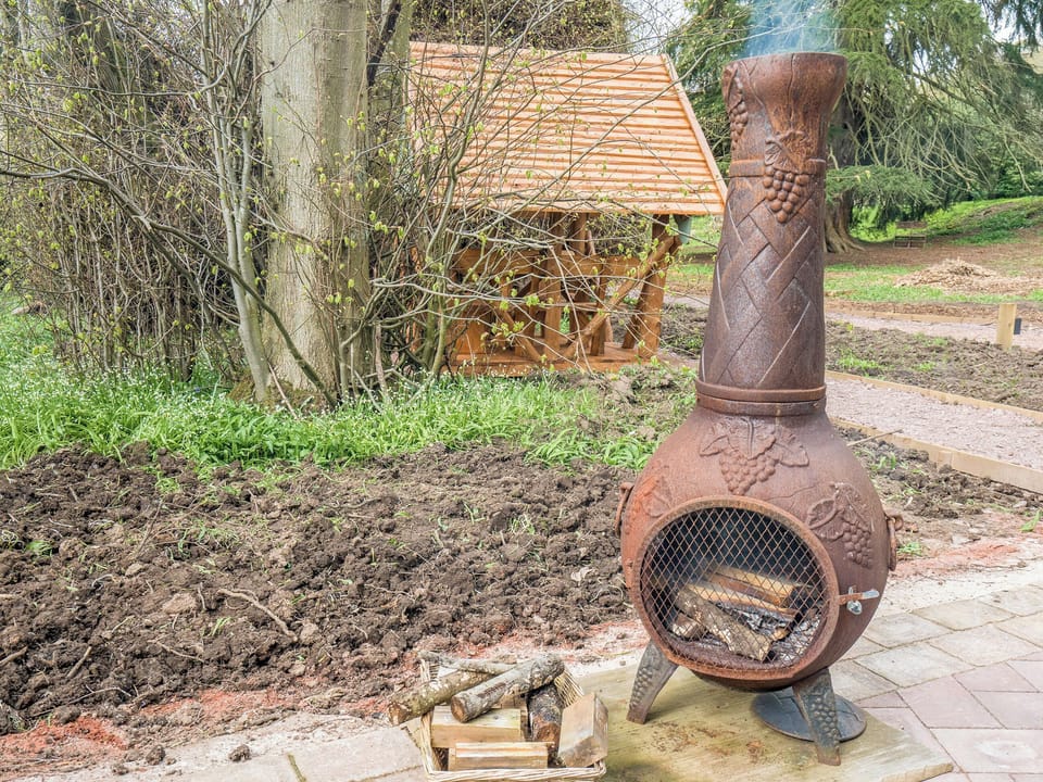 Patio | Copper Beech Cabin - Punch Tree Cabins, Carluke
