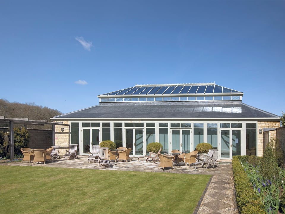 Glazed swimming pool enclosure | Bruern Holiday Cottages, Bruern, near Chipping Norton