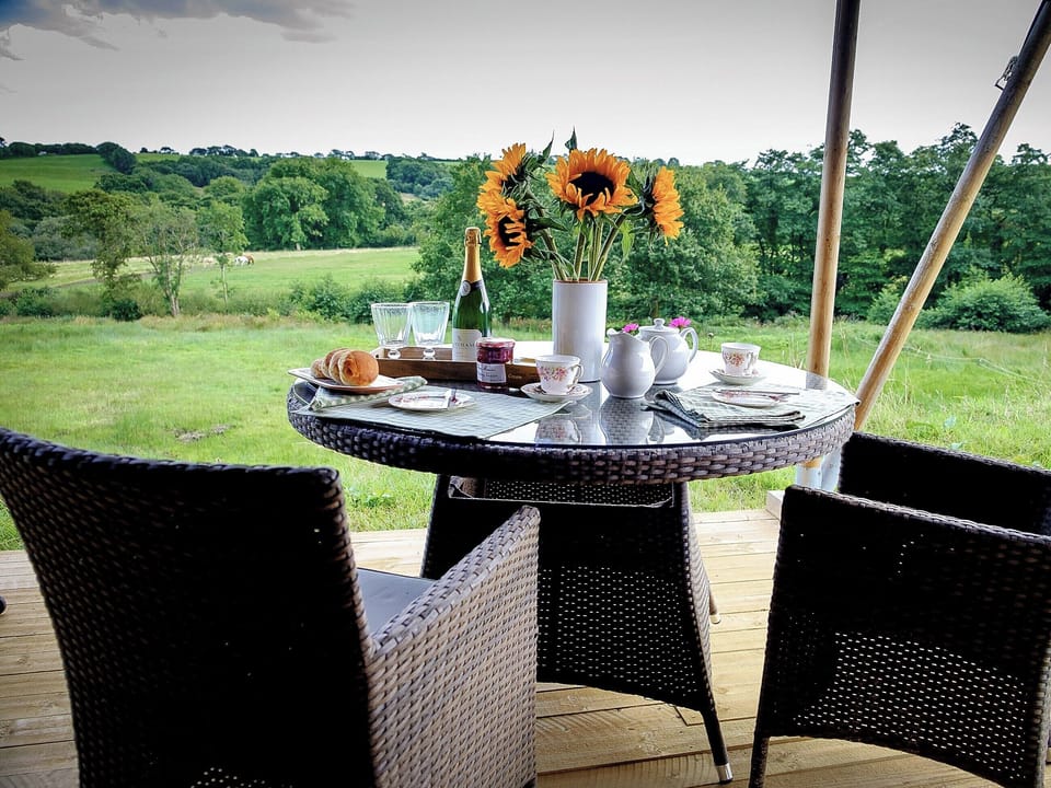 Dining Area | Tent 3 Oak Apple Lodge - Manor Farm, Hooke, near Beaminster