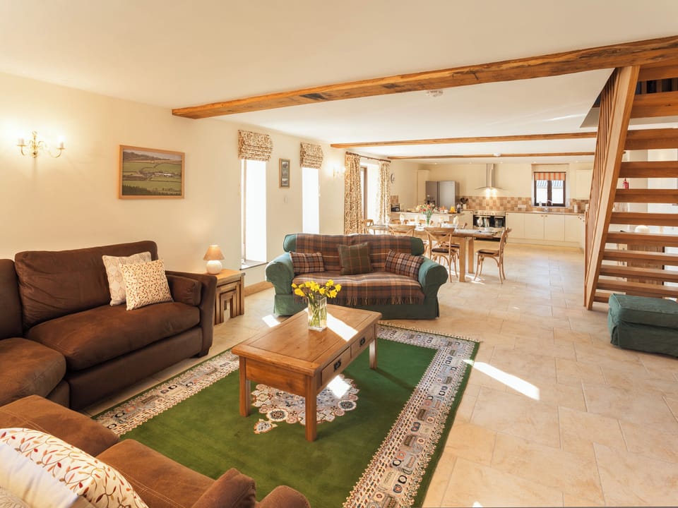 Open plan living space | The Old Stables at Mornacott - Mornacott Cottages, Bishops Nympton