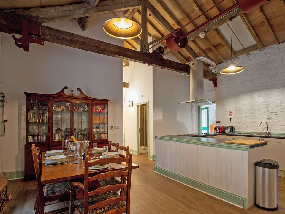 Open plan living space | The Old Workshop - Lowes Mill Cottages at Torr Vale Mill, New Mills