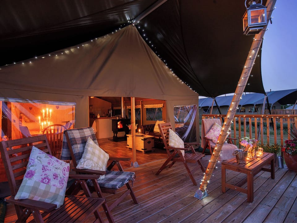 Sitting-out-area | Lower Keats Glamping, Tytherleigh, near Axminster