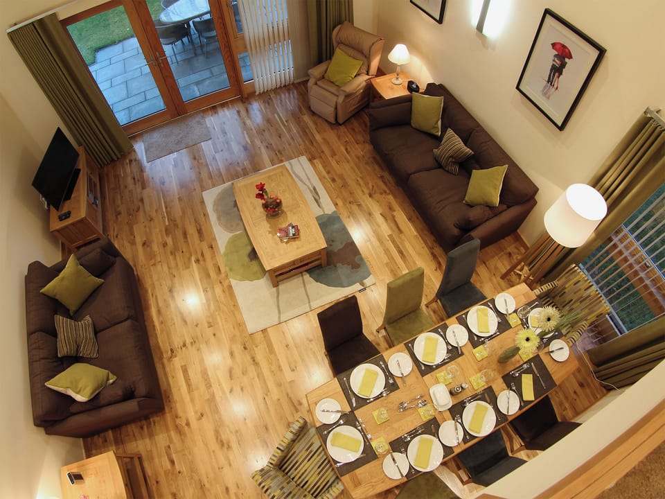 Stylish decor and furnishings in the open plan living area | HomelandsDrummochy, Lundin Links near Anstruther