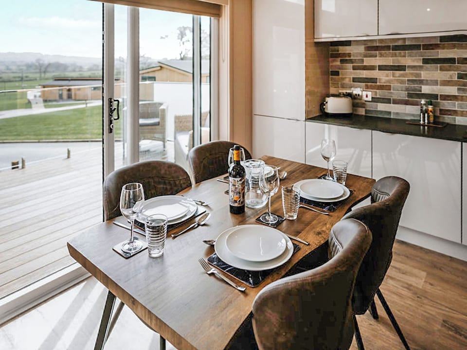 Dining Area | Orchid - Bowland Retreat Lodges, Clitheroe