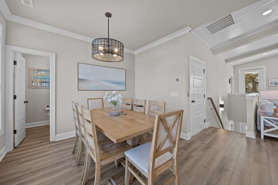 Top Level Dining Area w/ Deck Access, and Living Area