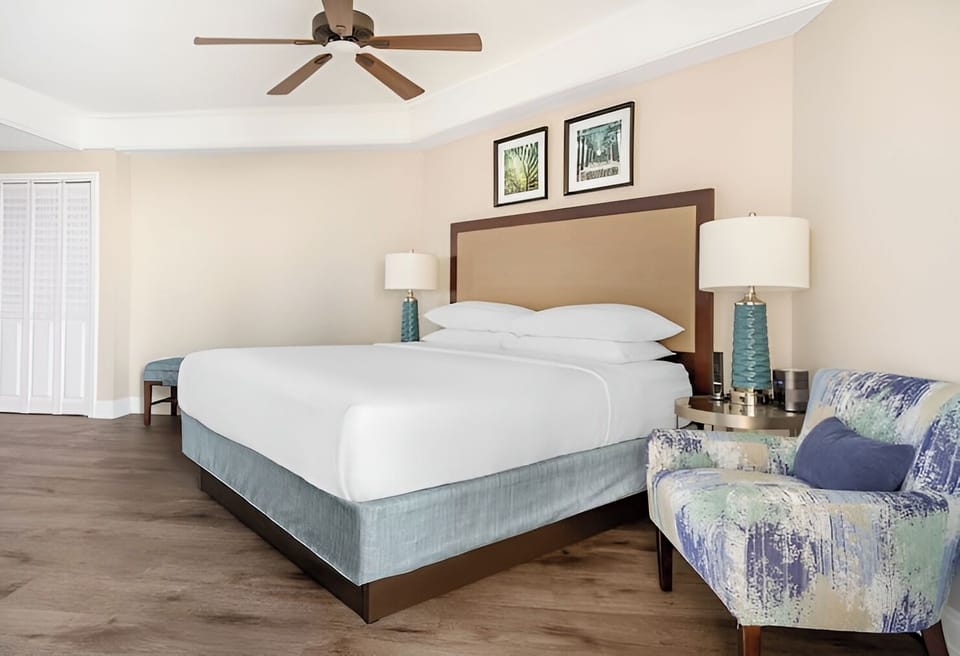 Sink into crisp linens and restful, quiet evenings.