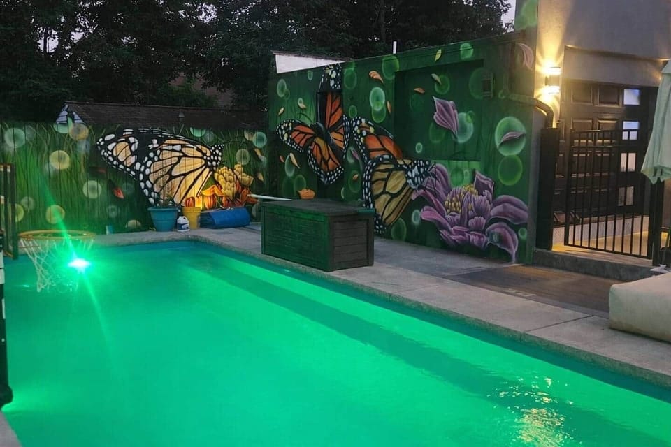 The heated pool has lovely internal lighting to allow you to enjoy the pool even after sunset