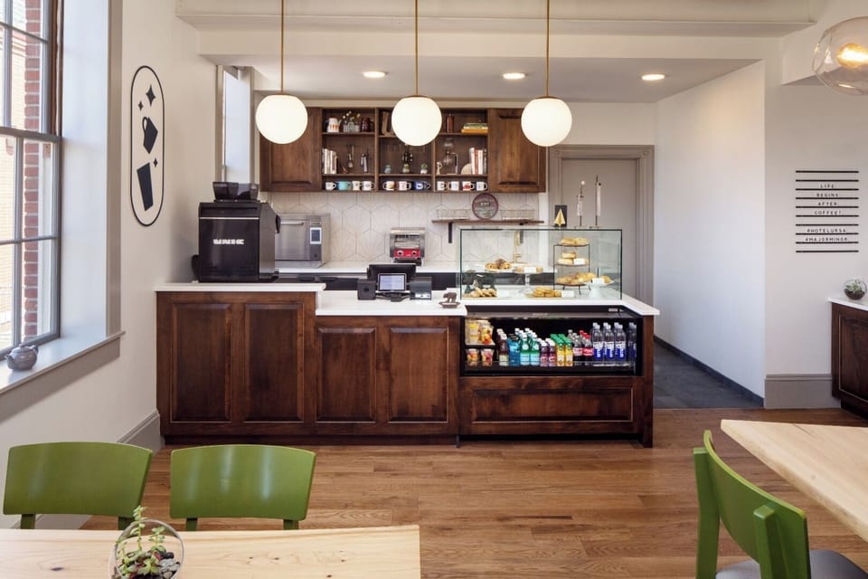 Grab fresh coffee and snacks for effortless mornings.