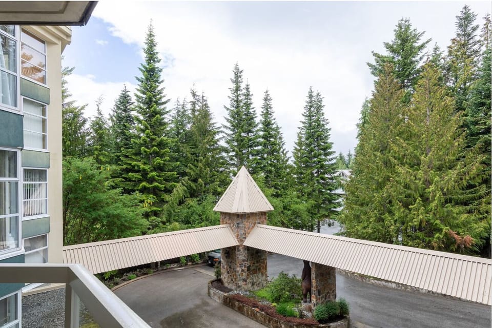 Take in serene treetop vistas just outside your door.
